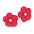 Children's Deep Pink 'Daisy' Stud Earrings With Clear Crystal - 13mm Diameter - view 5