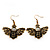 Funky Diamante 'Bee' Drop Earrings In Burnt Gold Finish - 40mm L - view 6