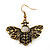 Funky Diamante 'Bee' Drop Earrings In Burnt Gold Finish - 40mm L - view 3