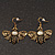 Funky Diamante 'Bee' Drop Earrings In Burnt Gold Finish - 40mm L - view 7