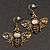 Funky Diamante 'Bee' Drop Earrings In Burnt Gold Finish - 40mm L - view 2
