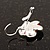 Small Red Enamel Diamante 'Flower' Drop Earrings In Silver Finish - 2.5cm Length - view 5