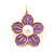 Lilac Enamel Faux Pearl 'Daisy' Drop Earrings In Gold Plating - 4cm Diameter - view 4