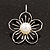 Black Enamel Faux Pearl 'Daisy' Drop Earrings In Silver Plating - 4cm Diameter - view 7