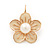 Light Cream Enamel Faux Pearl 'Daisy' Drop Earrings In Gold Plating - 4cm Diameter - view 7