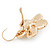 Light Cream Enamel Faux Pearl 'Daisy' Drop Earrings In Gold Plating - 4cm Diameter - view 3