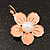 Peach Enamel Faux Pearl 'Daisy' Drop Earrings In Gold Plating - 4cm Diameter - view 7