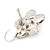Red Enamel Faux Pearl 'Daisy' Drop Earrings In Silver Plating - 4cm Diameter - view 6