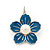 Blue Enamel Faux Pearl 'Daisy' Drop Earrings In Silver Plating - 4cm Diameter - view 7