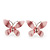 Small Pink Enamel 'Butterfly' Stud Earrings In Silver Plating - 2cm Length - view 3