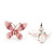 Small Pink Enamel 'Butterfly' Stud Earrings In Silver Plating - 2cm Length - view 5