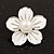White Enamel Faux Pearl 'Daisy' Stud Earrings In Silver Plating - 3cm Diameter - view 3