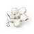 Red Enamel Faux Pearl 'Daisy' Stud Earrings In Silver Plating - 3cm Diameter - view 4