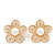 Light Cream Enamel Faux Pearl 'Daisy' Stud Earrings In Gold Plating - 3cm Diameter