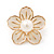 Light Cream Enamel Faux Pearl 'Daisy' Stud Earrings In Gold Plating - 3cm Diameter - view 4