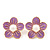 Lilac Enamel Faux Pearl 'Daisy' Stud Earrings In Gold Plating - 3cm Diameter