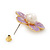 Lilac Enamel Faux Pearl 'Daisy' Stud Earrings In Gold Plating - 3cm Diameter - view 5