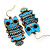 Vintage Blue Enamel 'Owl' Drop Earrings In Antique Gold Metal - 5.5cm Length - view 6