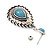 Burn Silver Teardrop Turquoise Coloured Acrylic Bead Drop Earrings - 5cm Length - view 3