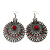 Large Filigree Red Diamante Chandelier Earrings In Burn Silver Metal - 9.5cm Length/ 6.5cm Diameter - view 4