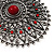 Large Filigree Red Diamante Chandelier Earrings In Burn Silver Metal - 9.5cm Length/ 6.5cm Diameter - view 3