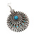 Large Filigree Sky Blue Diamante Chandelier Earrings In Burn Silver Metal - 9.5cm Length/ 6.5cm Diameter - view 5