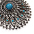 Large Filigree Sky Blue Diamante Chandelier Earrings In Burn Silver Metal - 9.5cm Length/ 6.5cm Diameter - view 3