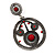 Large Burn Silver Hoop Earrings With Red Acrylic Stone - 9cm Drop/6cm Diameter - view 8