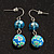 Blue Crystal Fimo Drop Earrings In Silver Metal - 4cm Length - view 4