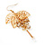 Gold Plated Leaves & Crystals Dangle Earrings - 8cm Length - view 10