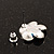 Small Blue Enamel Diamante 'Flower' Stud Earrings In Silver Finish - 15mm Diameter - view 4