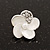 Small White Enamel Diamante 'Flower' Stud Earrings In Silver Finish - 15mm Diameter - view 2