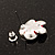 Small Red Enamel Diamante 'Flower' Stud Earrings In Silver Finish - 15mm Diameter - view 4