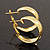 Gold Plated Hoop Earrings - 30mm Diameter - view 2