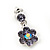 Delicate Lavender Crystal Flower Drop Earrings In Silver Plating - 1.5cm Length - view 2