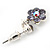 Delicate Lavender Crystal Flower Drop Earrings In Silver Plating - 1.5cm Length - view 3