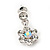 Delicate Ice Clear Crystal Flower Drop Earrings In Silver Plating - 1.5cm Length - view 5