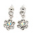 Delicate Ice Clear Crystal Flower Drop Earrings In Silver Plating - 1.5cm Length - view 2