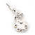 Delicate Ice Clear Crystal Flower Drop Earrings In Silver Plating - 1.5cm Length - view 6