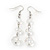 Transparent White Faceted Glass Bead Drop Earring In Silver Plating - 5.5cm Length - view 3