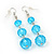Light Blue Faceted Glass Bead Drop Earring In Silver Plating - 5.5cm Length - view 2