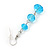 Light Blue Faceted Glass Bead Drop Earring In Silver Plating - 5.5cm Length - view 3