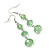 Light Green Faceted Glass Bead Drop Earring In Silver Plating - 5.5cm Length - view 2