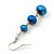 Chameleon Blue Faceted Glass Bead Drop Earring In Silver Plating - 5.5cm Length - view 3