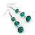 Emerald Green Faceted Glass Bead Drop Earring In Silver Plating - 5.5cm Length - view 2