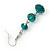 Emerald Green Faceted Glass Bead Drop Earring In Silver Plating - 5.5cm Length - view 3