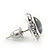 Ash Grey Cats Eye Diamante Button Stud Earrings In Silver Plating - 13mm Diameter - view 3