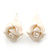 Children's Pretty White Acrylic 'Rose' Stud Earrings With Acrylic Backings - 9mm Diameter - view 3