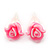 Children's Pretty Light Pink Acrylic 'Rose' Stud Earrings With Acrylic Backings - 9mm Diameter - view 3