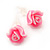 Children's Pretty Light Pink Acrylic 'Rose' Stud Earrings With Acrylic Backings - 9mm Diameter - view 4